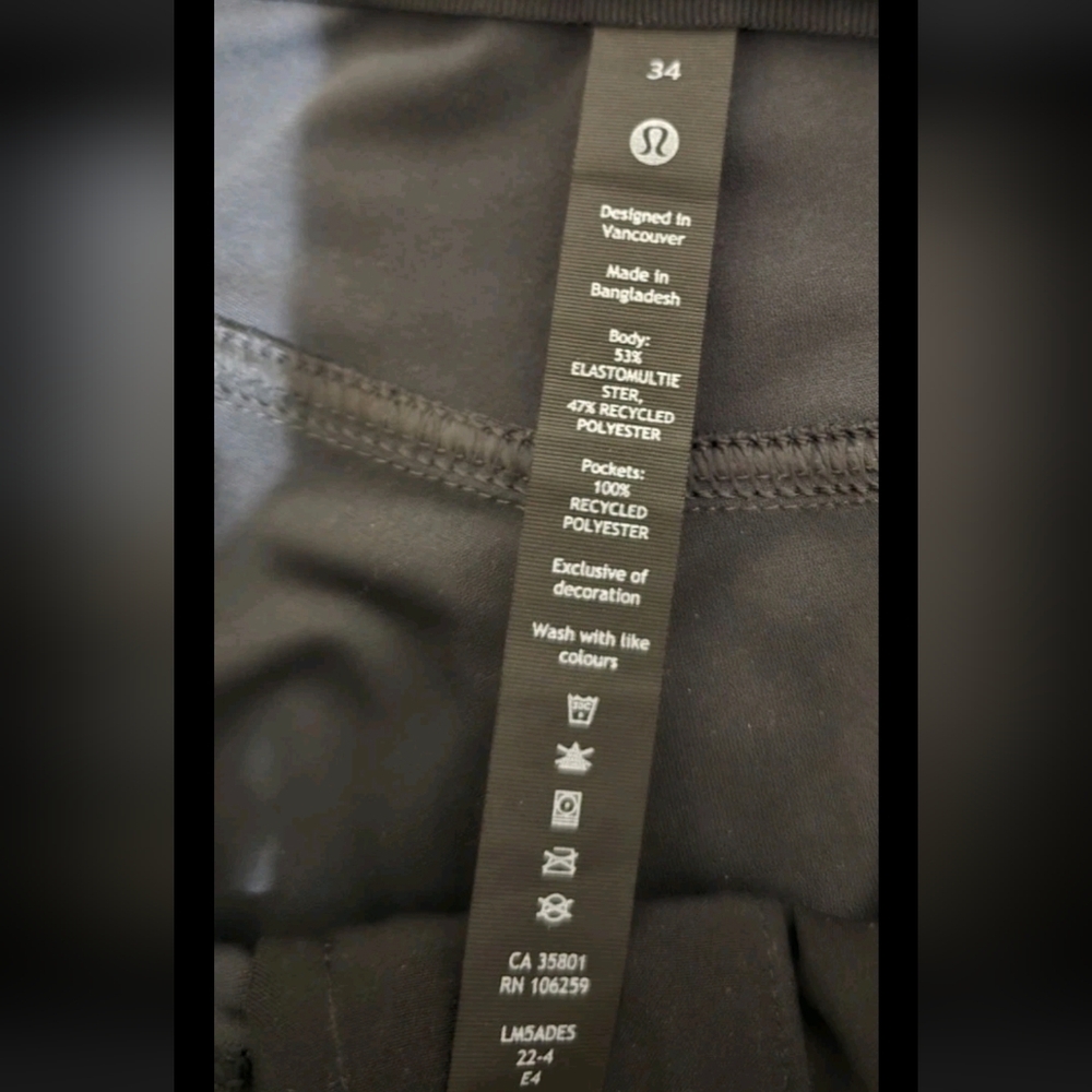 Lululemon Men’s ABC Pants Size 34"L Warpstreme LM5426S Black Stretch Athleisure - Picture 5 of 13